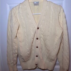Vintage 80/90 Sienna Butter Yellow Cable-Knit Button Cardigan
